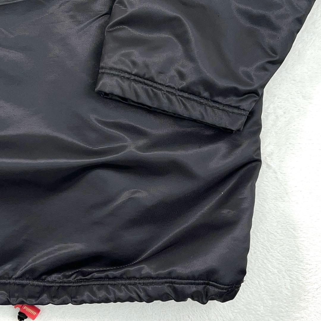 希少【PUMA】90sヒットユニオン製 ベンチコート デカロゴ ボア裏地 黒×赤