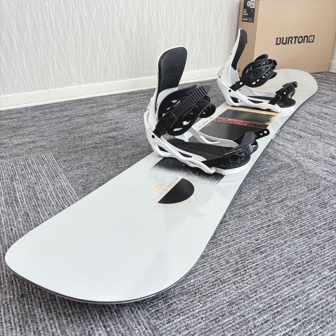 58超美品❗️超豪華❗️サロモン メンズスノーボードセット★スノボ156cm+ビン付