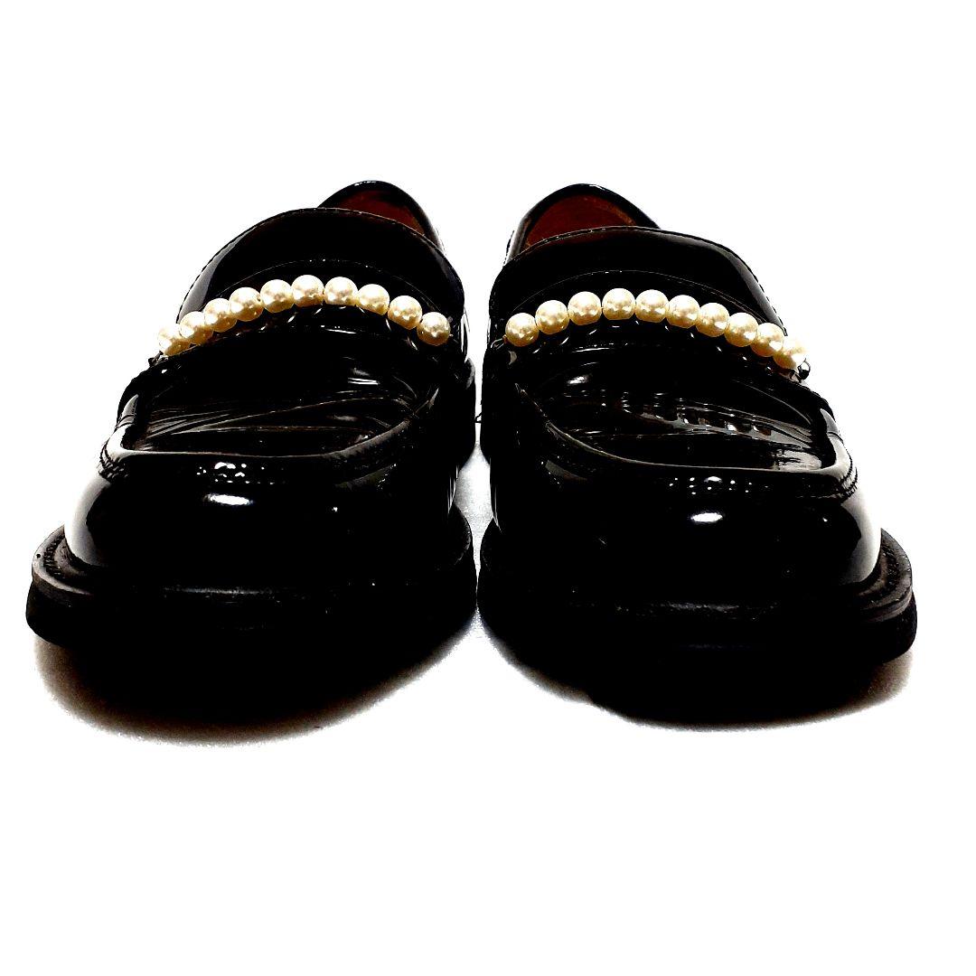 専用限定⭐STACCATO✫パール☆ビジュー 本革 エナメル ローファー 23