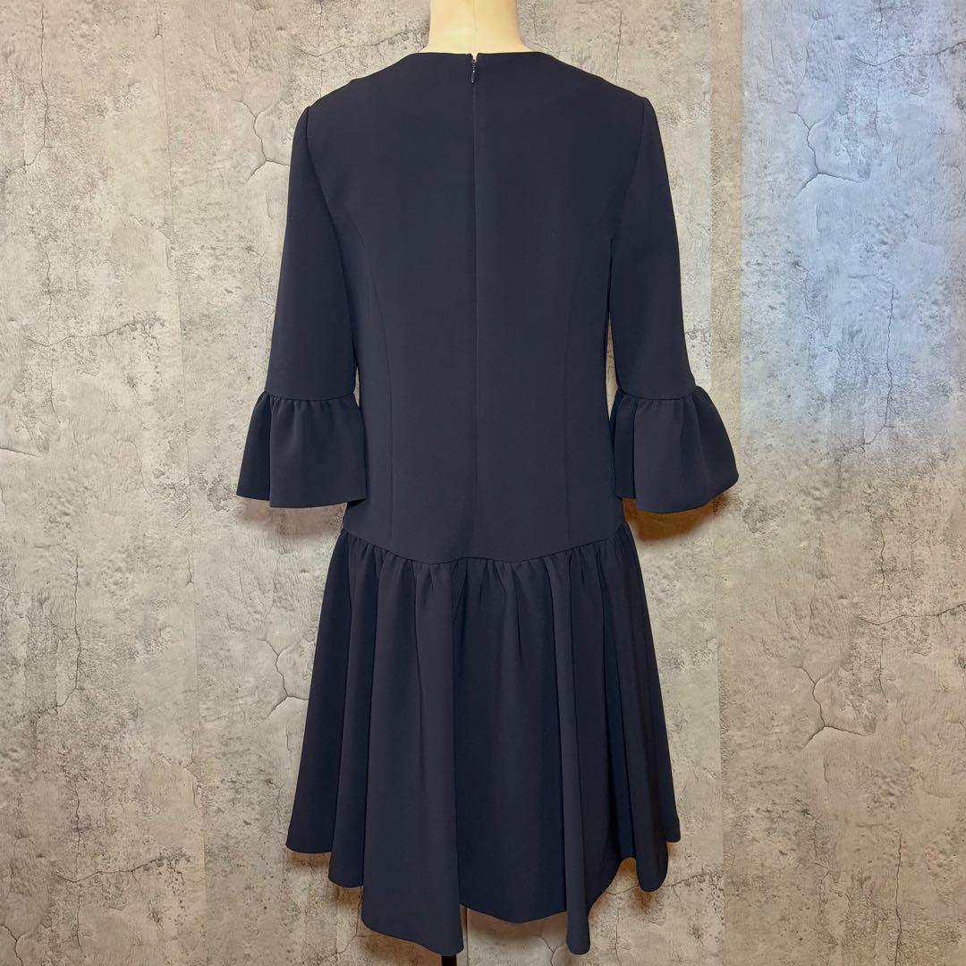 AVENIRETOILE 八分袖ギャザー切替ワンピース