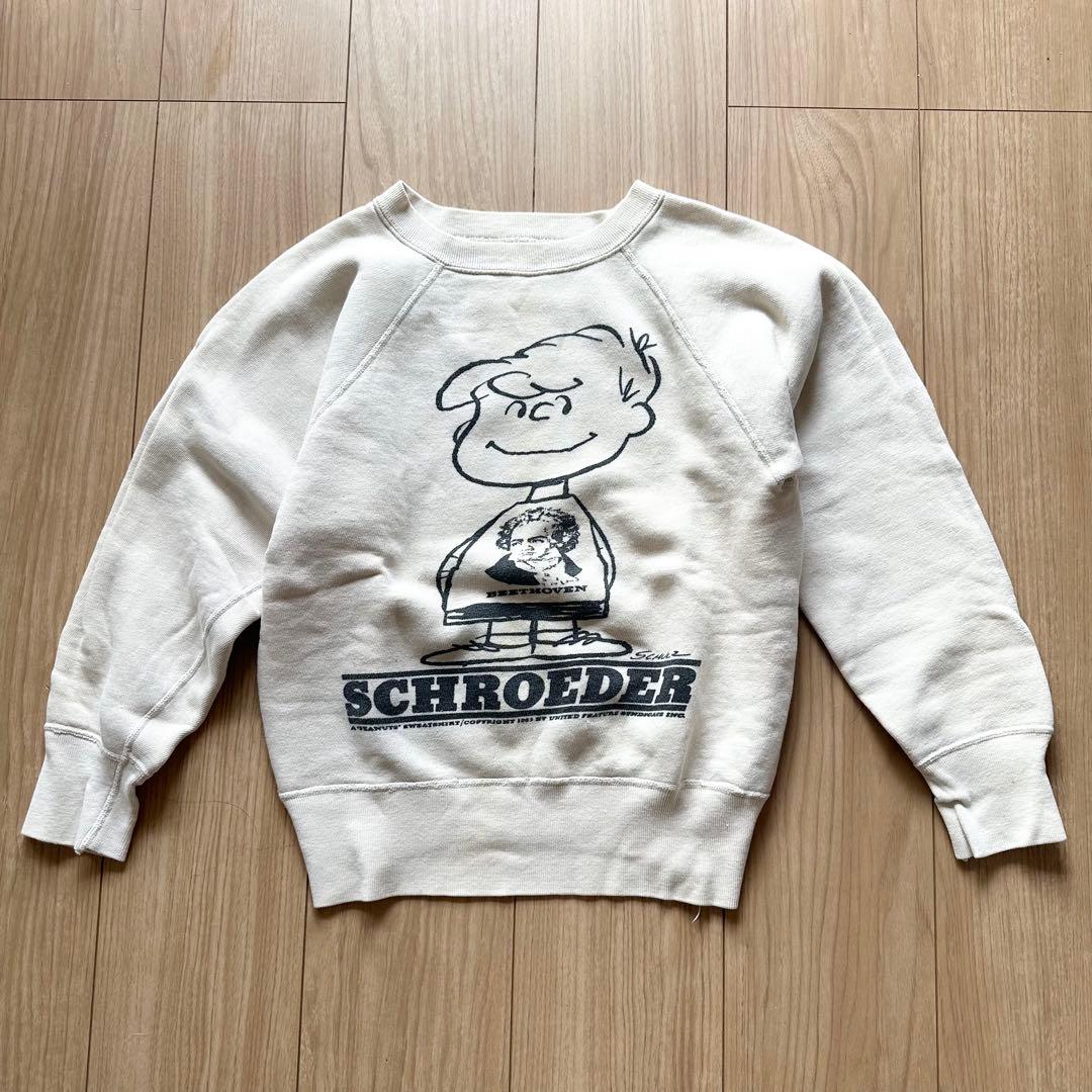 60s スプルース スヌーピー シュローダー スウェット ベージュ 両面プリント