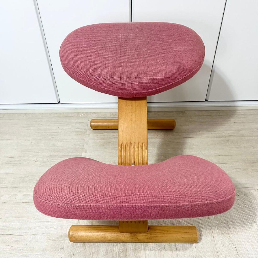 【美品】リボ社 Rybo バランスチェア バランスイージー ピンク さくら色