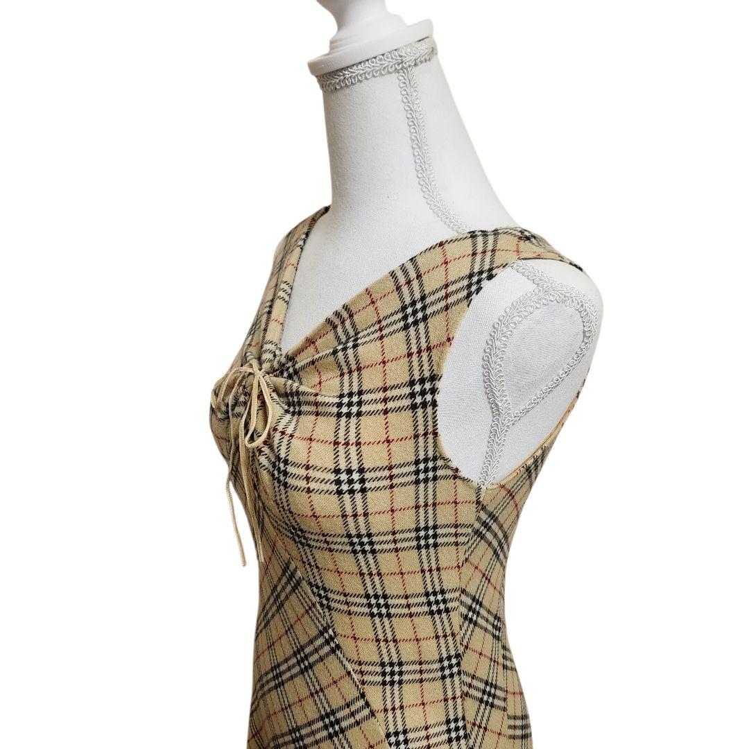 バーバリーブルーレーベル ノバチェック ストレッチ ノースリーブワンピース