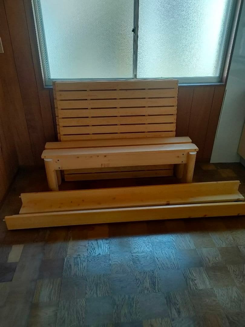 引取：兵庫県西宮市】ひのき100％でがっしりした木製すのこベッド
