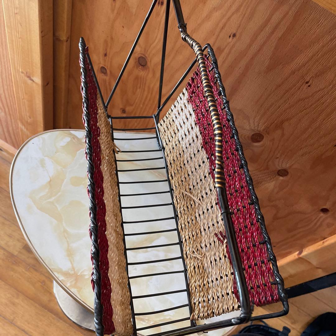 昭和レトロ ミッドセンチュリー マガジンラック ワイヤー - メルカリ