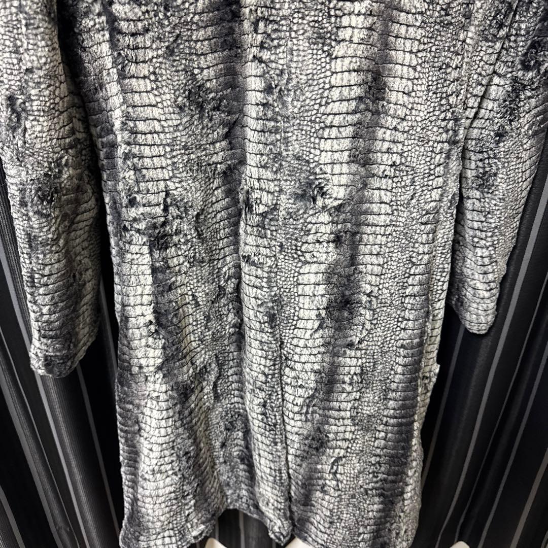 トルネードマート 抜染エンボスクロコファーロングコート トルネード