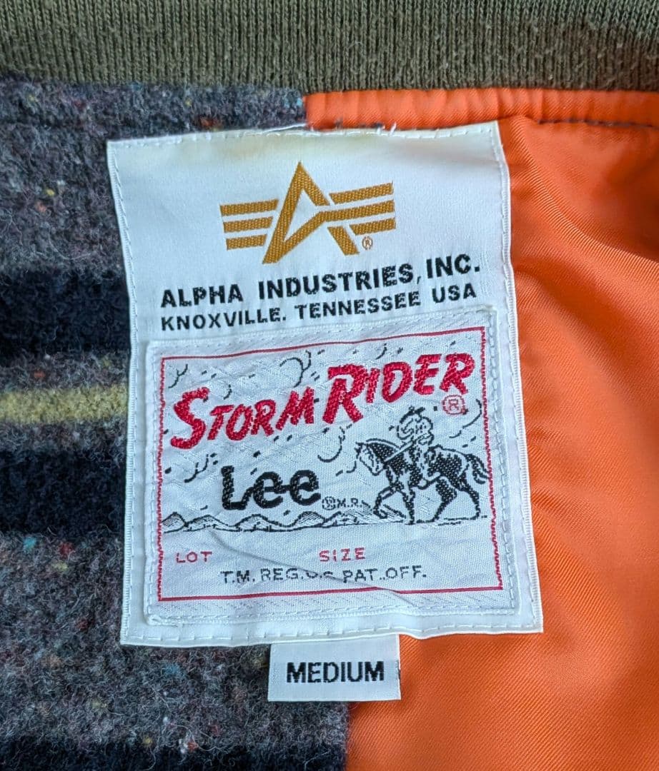 希少 Alpha Industries×Lee デニムMA1ジャケット Mサイズ