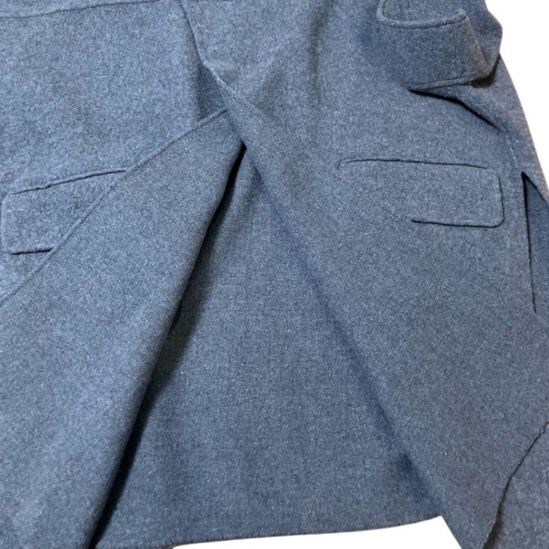 <<MIESROHE>> 　スーパー140　スタンドカラー　コート　ポンチョ