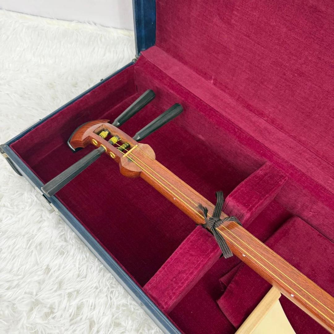 【高級品】三味線 地唄三味線 地歌 ハードケース 和楽器 中棹 正寸 818-4