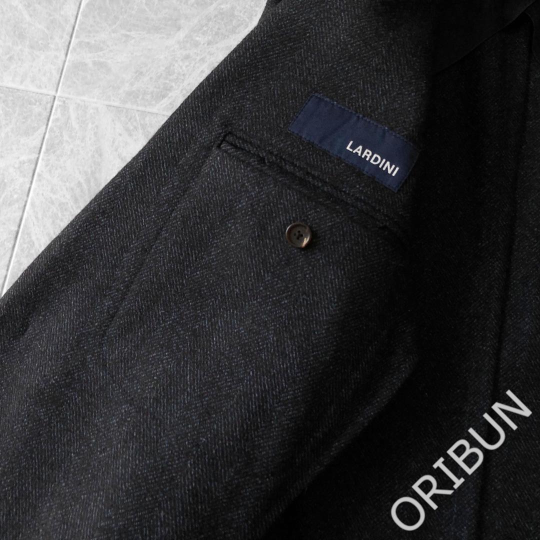 LARDINI 5者混ウールヘリンボーンチェスターコート スポルベリーノ 干場