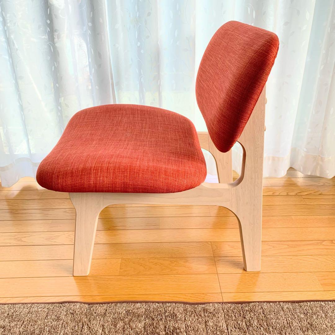 人気　リビングダイニング1人用チェア　リラックスワイド　オレンジ