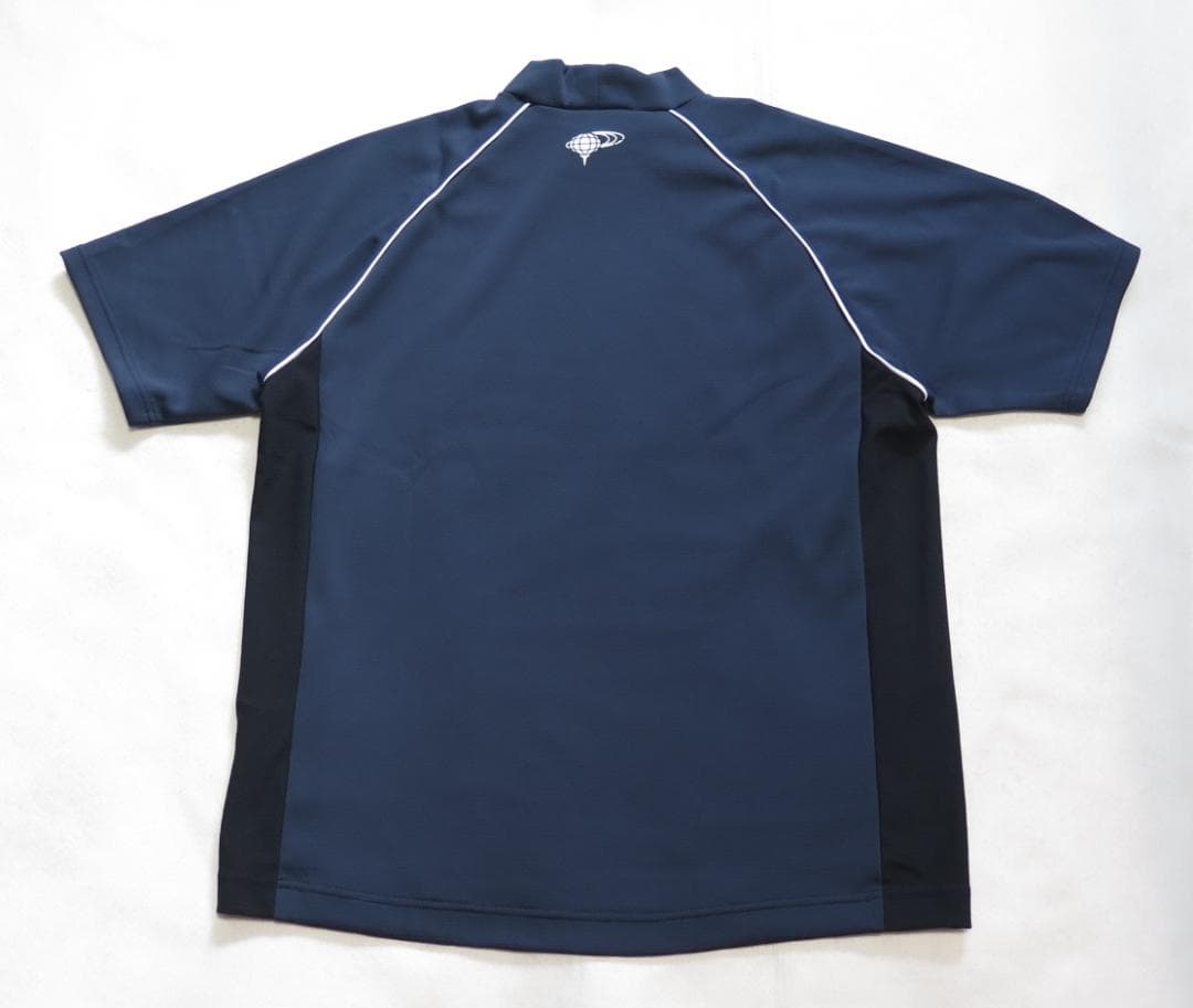 BEAMS GOLFビームスゴルフラグランスリーブパイピングポロシャツNAVYⓁ