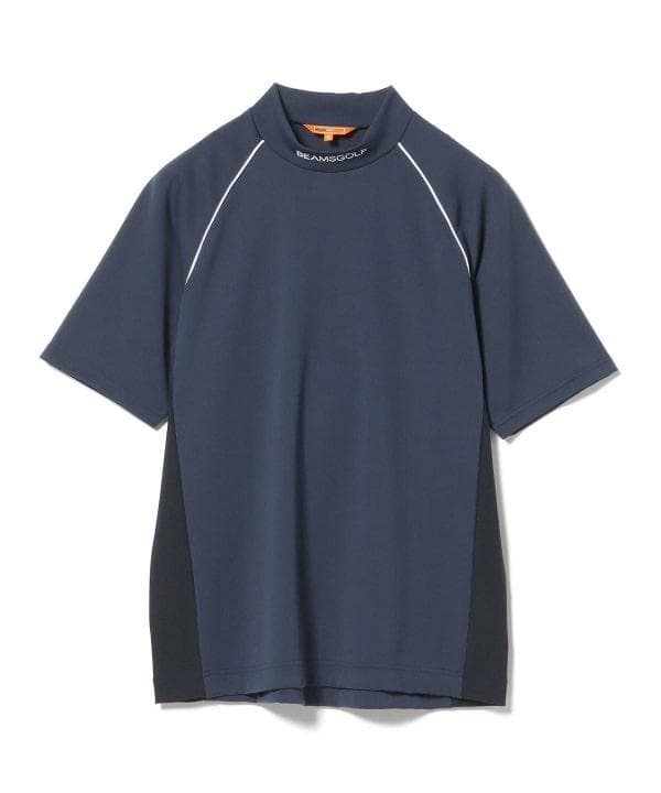 BEAMS GOLFビームスゴルフラグランスリーブパイピングポロシャツNAVYⓁ