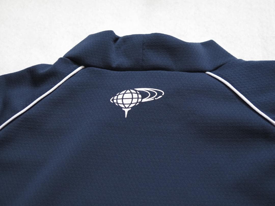 BEAMS GOLFビームスゴルフラグランスリーブパイピングポロシャツNAVYⓁ