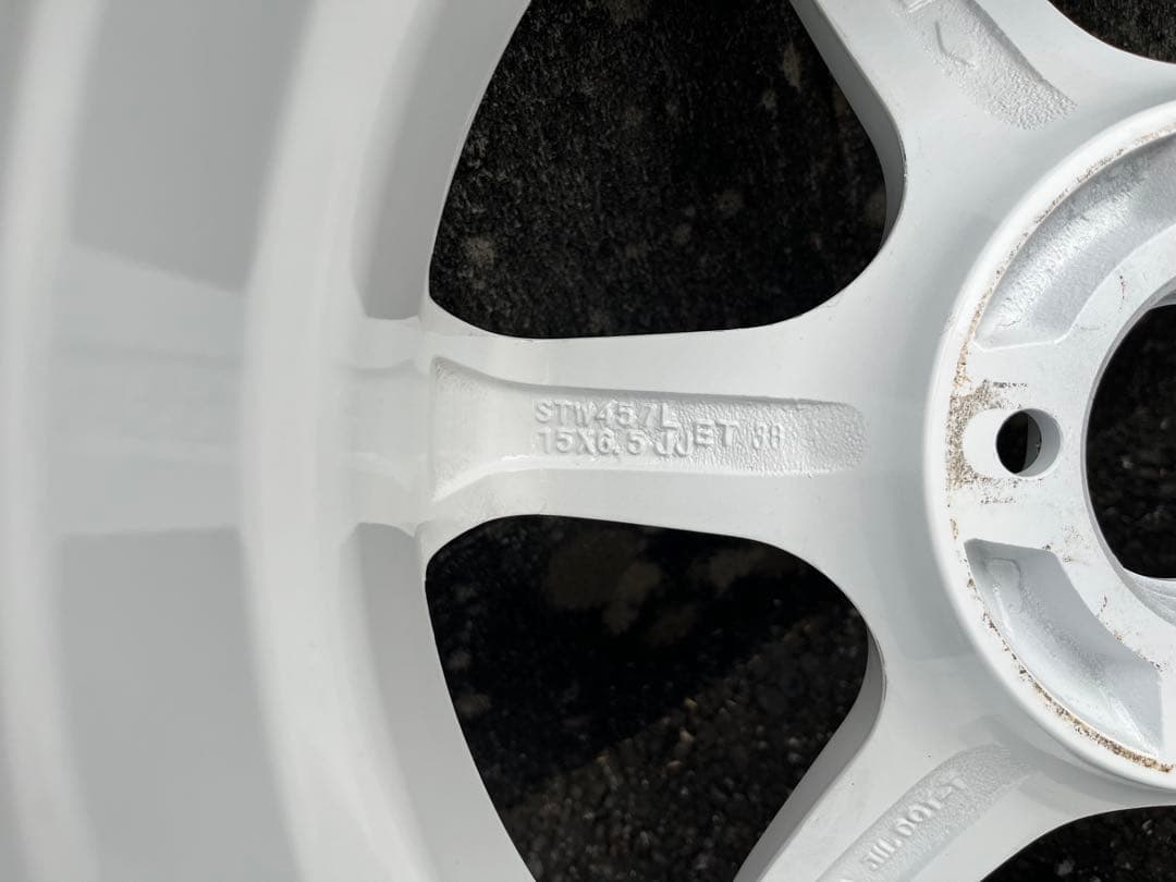 15インチ ホイール 6.5j オフセット38 PCD100 TE37風 バリ溝