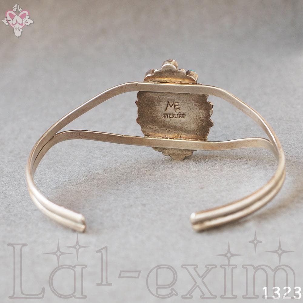 ターコイズ シルバー 刻印 ズニ インディアンジュエリー ブレスレット バングル