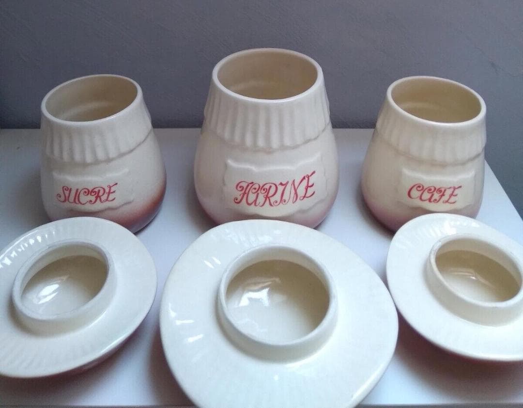 専用♪キノコのアンティークキャニスター陶器製フランスアンティークブロカント