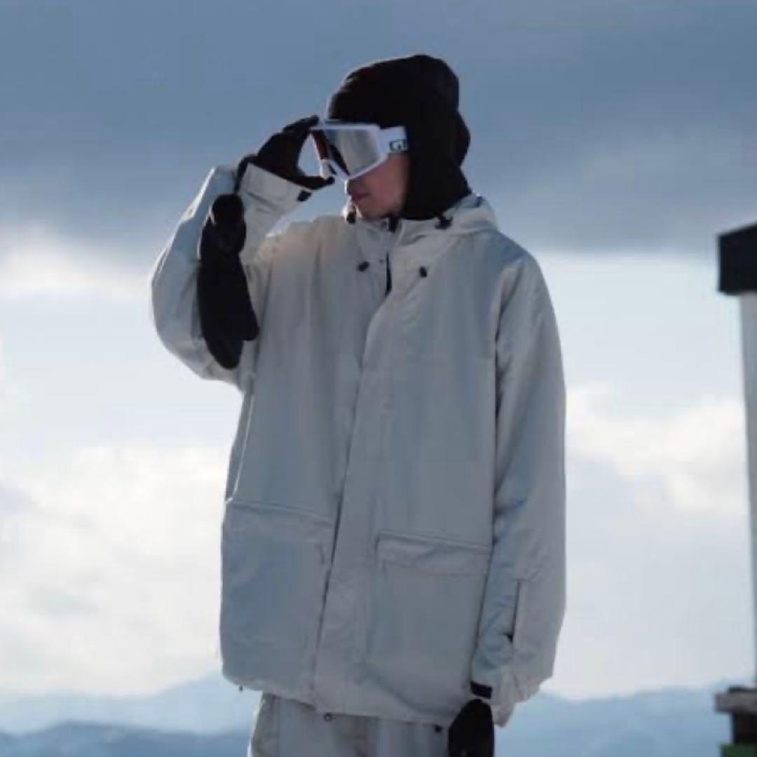 MAHF SUPPLY スノーボードウェア ルーズジャケット オフホワイト L