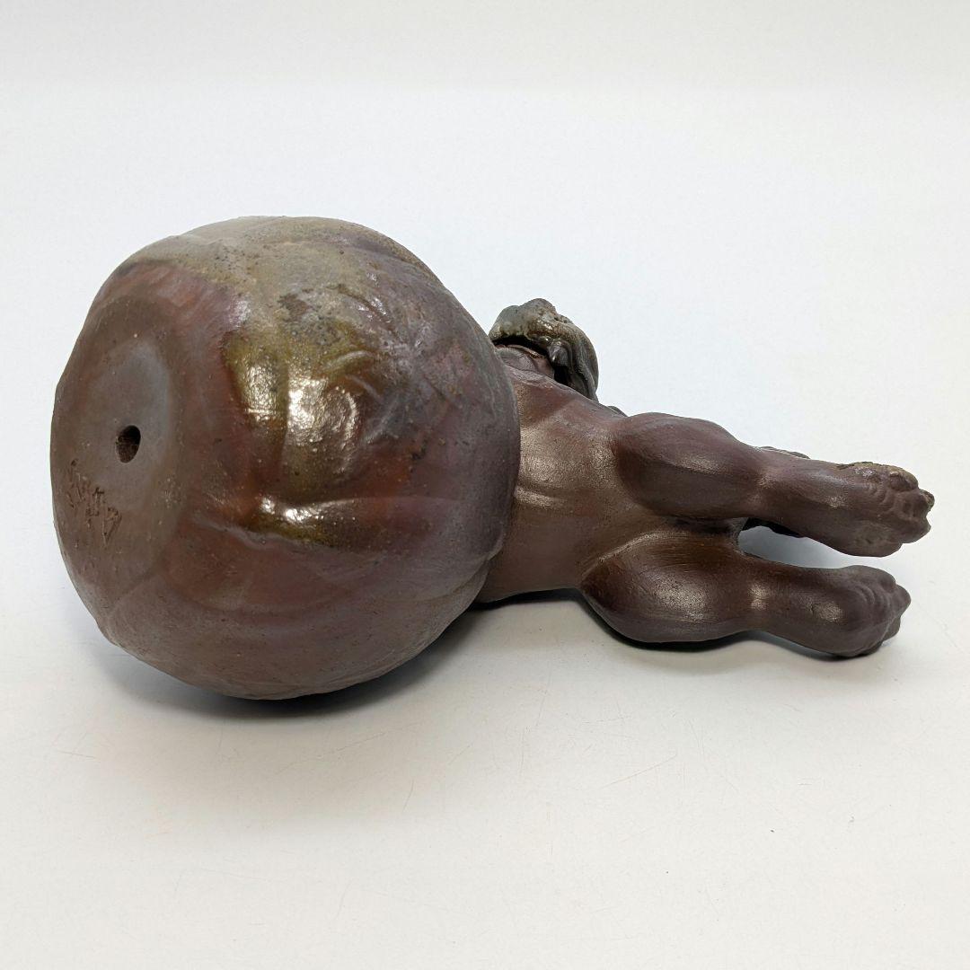 陶正園 備前焼 獅子置物 跳獅子 玉乗り獅子 縁起物 インテリア 魔除け