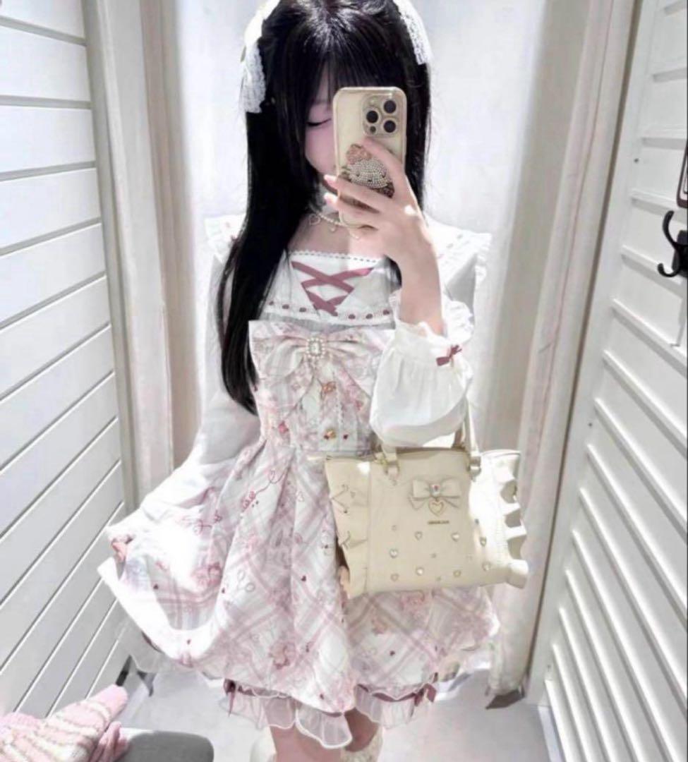 リズリサ LIZLISA Sewing Bear 柄セットアップ ワンピース