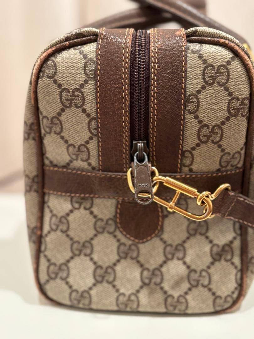 GUCCI オールドグッチ ヴィンテージ GG レザー ボストンバッグ