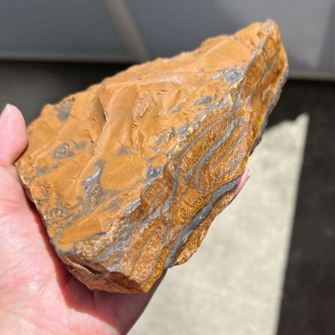 虎目石 タイガーアイ 原石 1.6kg 【完全天然•非加工】