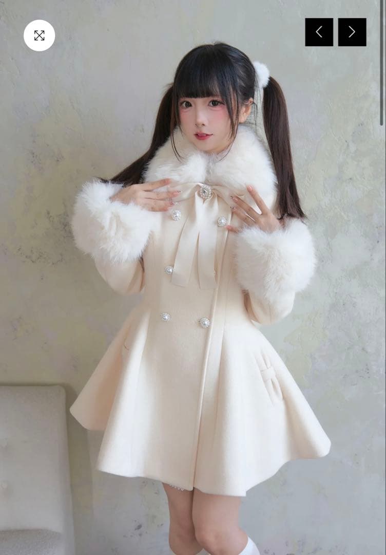 nogenkiファーフレアパールダブルコート - メルカリ