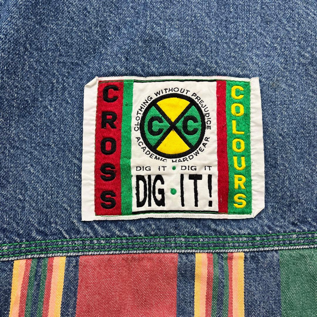 激レア】 90s CROSS COLOURS クロスカラーズ デニムジャケット - メルカリ