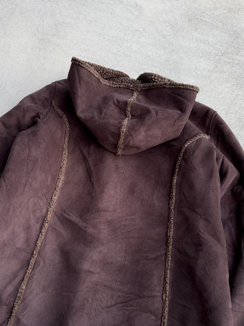 00s エルエルビーン 古着 ムートンダッフルコート 裏ボア XL ブラウン
