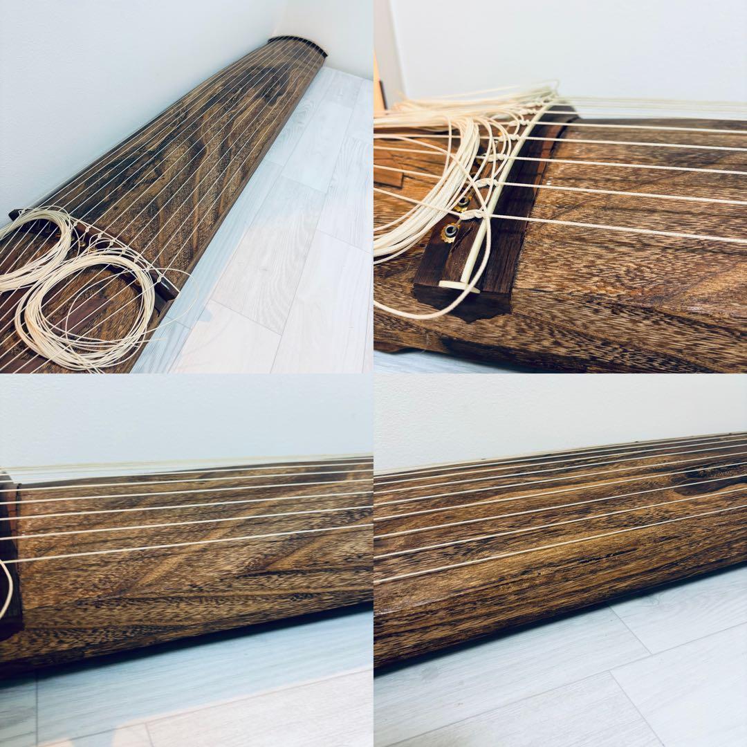 箏　13弦　すだれ彫り　和楽器　並甲 全長約181cm 収納バッグ　おまけ付き