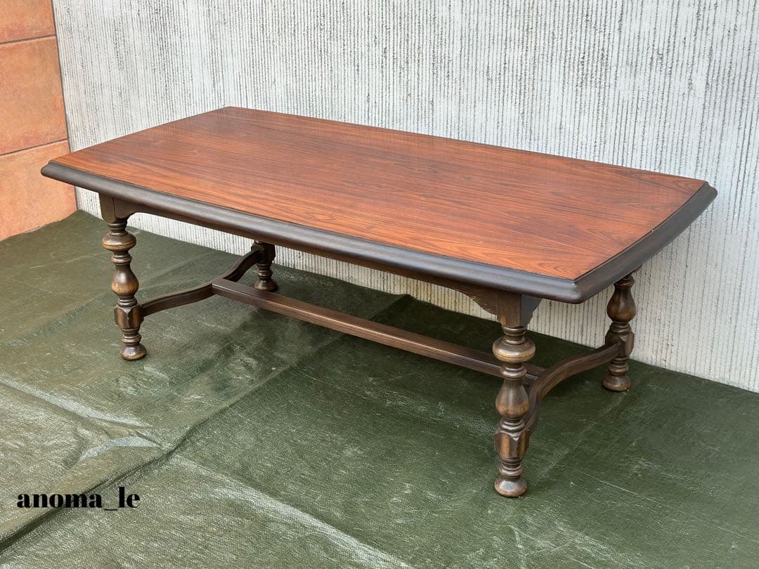 【センターテーブル】木製　ローテーブル　ボビンターニングレッグ　ジャパンヴィン