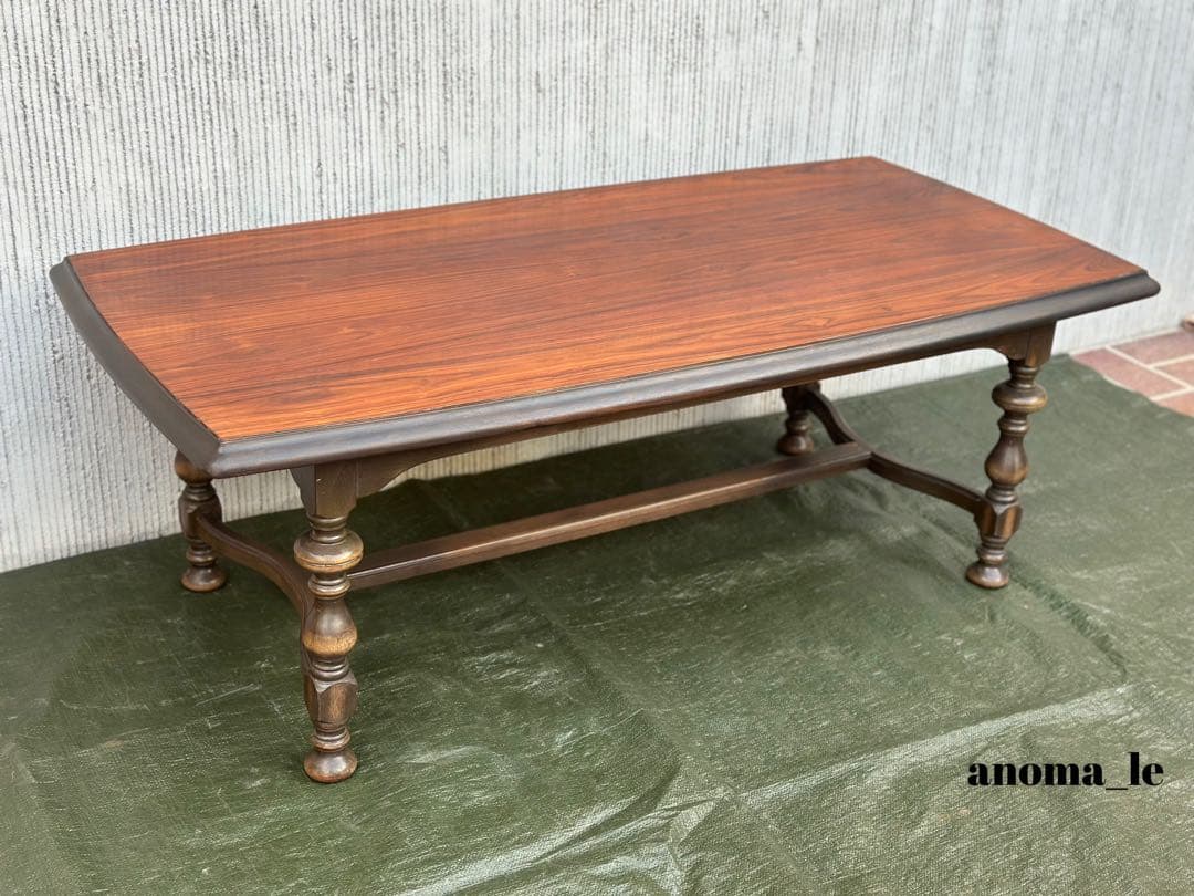 【センターテーブル】木製　ローテーブル　ボビンターニングレッグ　ジャパンヴィン