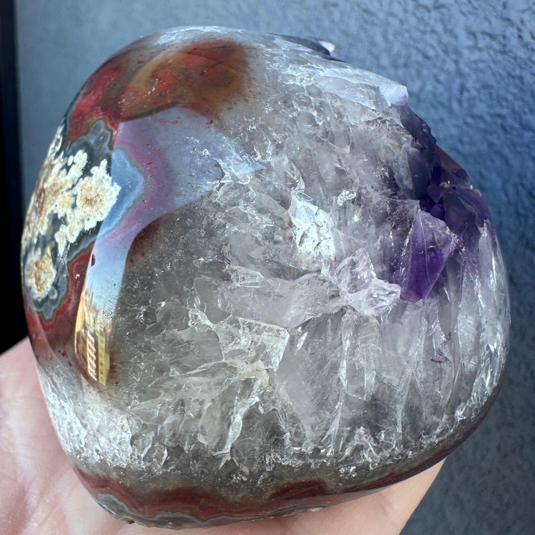 濃紫の煌めき☆瑪瑙☆&アメジストミニドーム&アイリスクォーツ浄化セットA1092