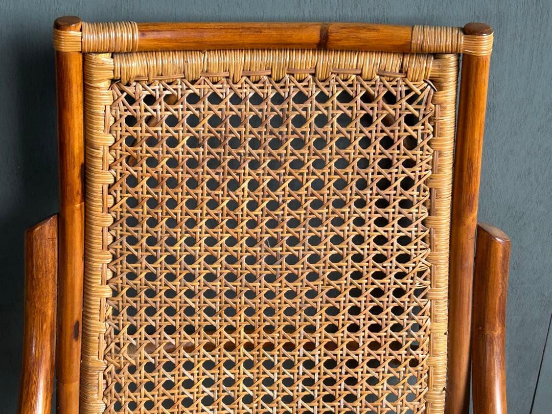 希少　アンティーク　ヴィンテージ　ラタン　ソファ　アームチェア　カゴメ編み　IZ