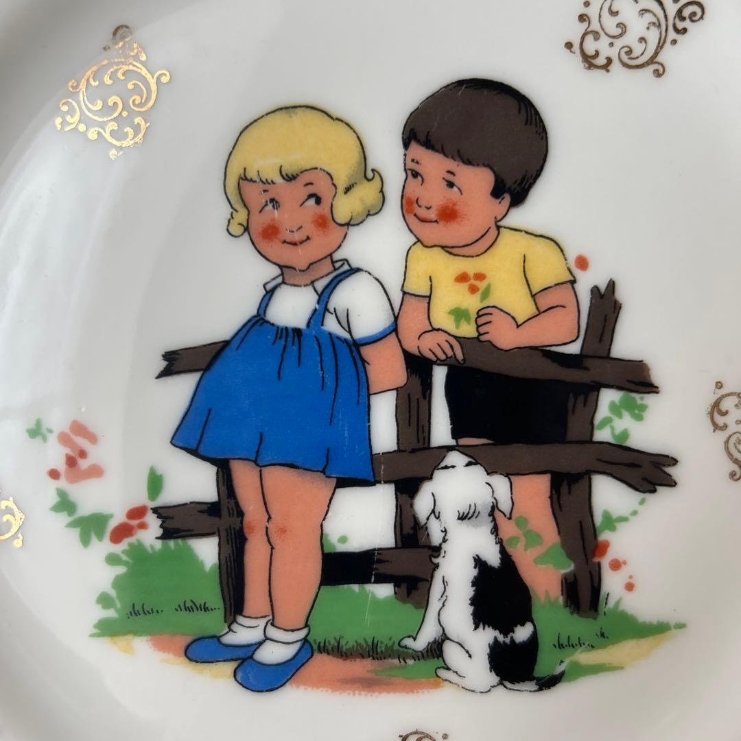 リモージュ　子供キッズ柄　プレート皿3枚セット　フランスアンティーク