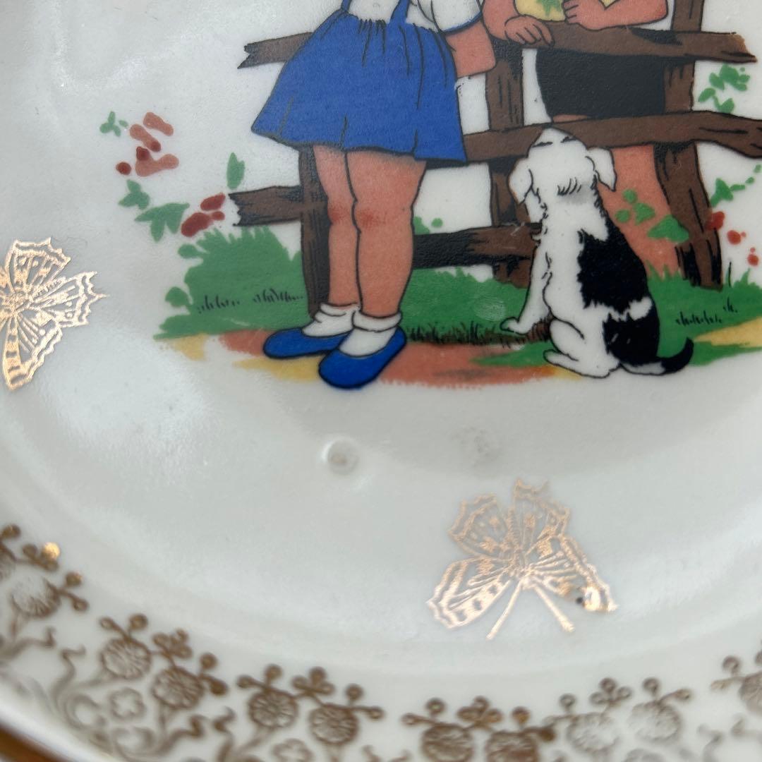 リモージュ　子供キッズ柄　プレート皿3枚セット　フランスアンティーク