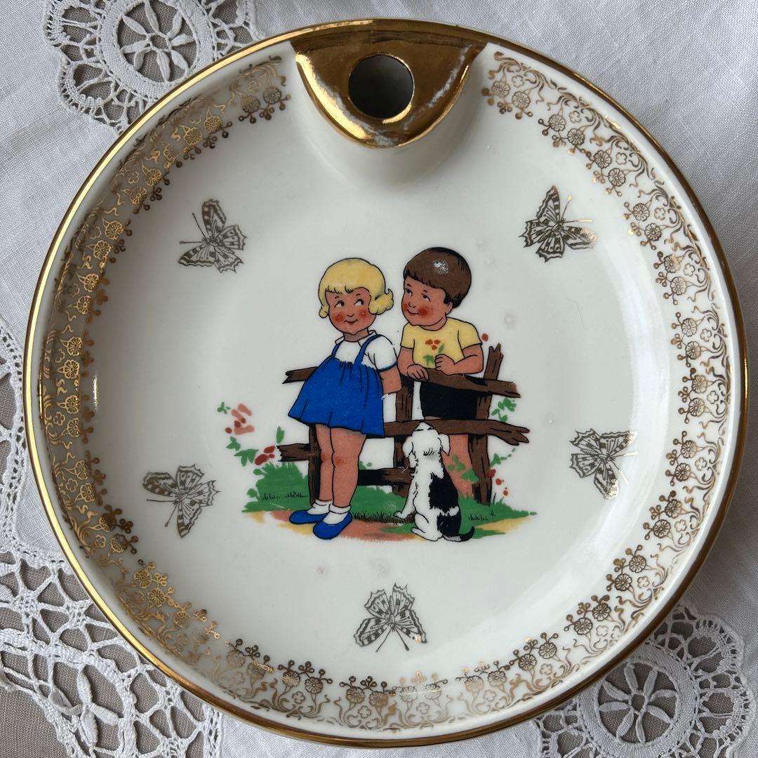 リモージュ　子供キッズ柄　プレート皿3枚セット　フランスアンティーク