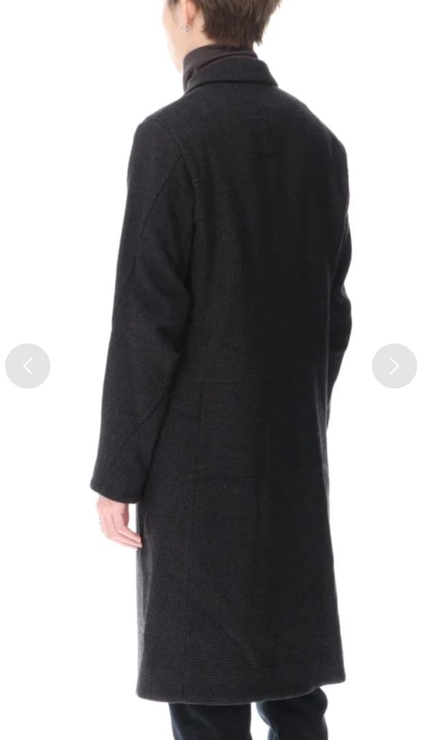 黒 ウール混合 チェスターコート