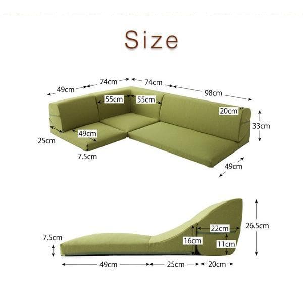 最安値！新品！送料込み！ ローソファー 3人掛け ソファーベット カウチ 14