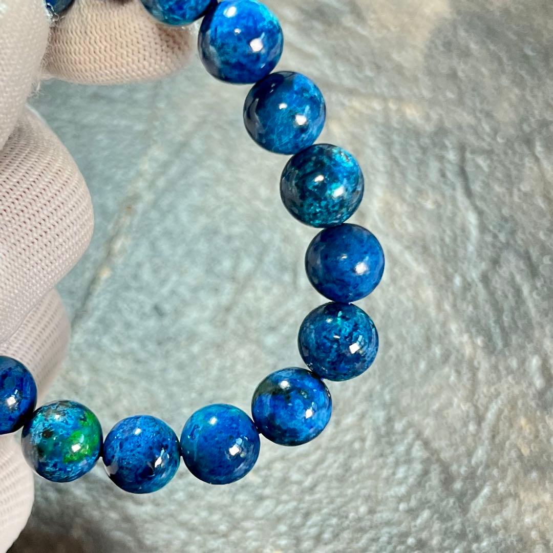 【希少】シャッタカイト(クリソコラ) ブレスレット 幸運 繁栄　5