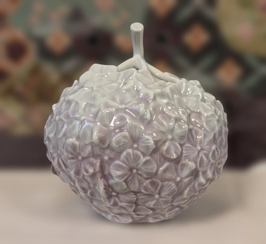  ロイヤルコペンハーゲン 淡い紫色のアジサイ花器