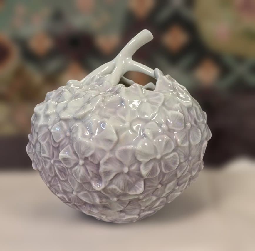  ロイヤルコペンハーゲン 淡い紫色のアジサイ花器