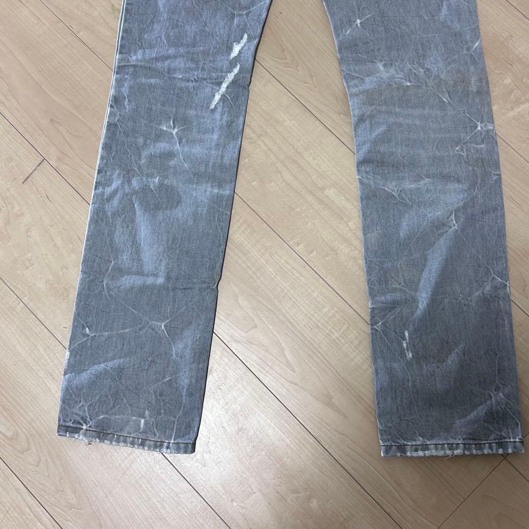 DOLCE & GABBANA グレー ダメージ加工ストレートデニム44