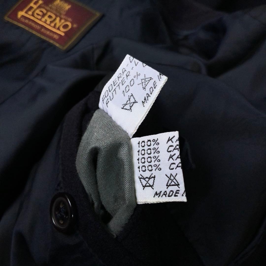 OLD HERNOヘルノ バルカラーコート46ダークネイビー カシミヤ100伊製
