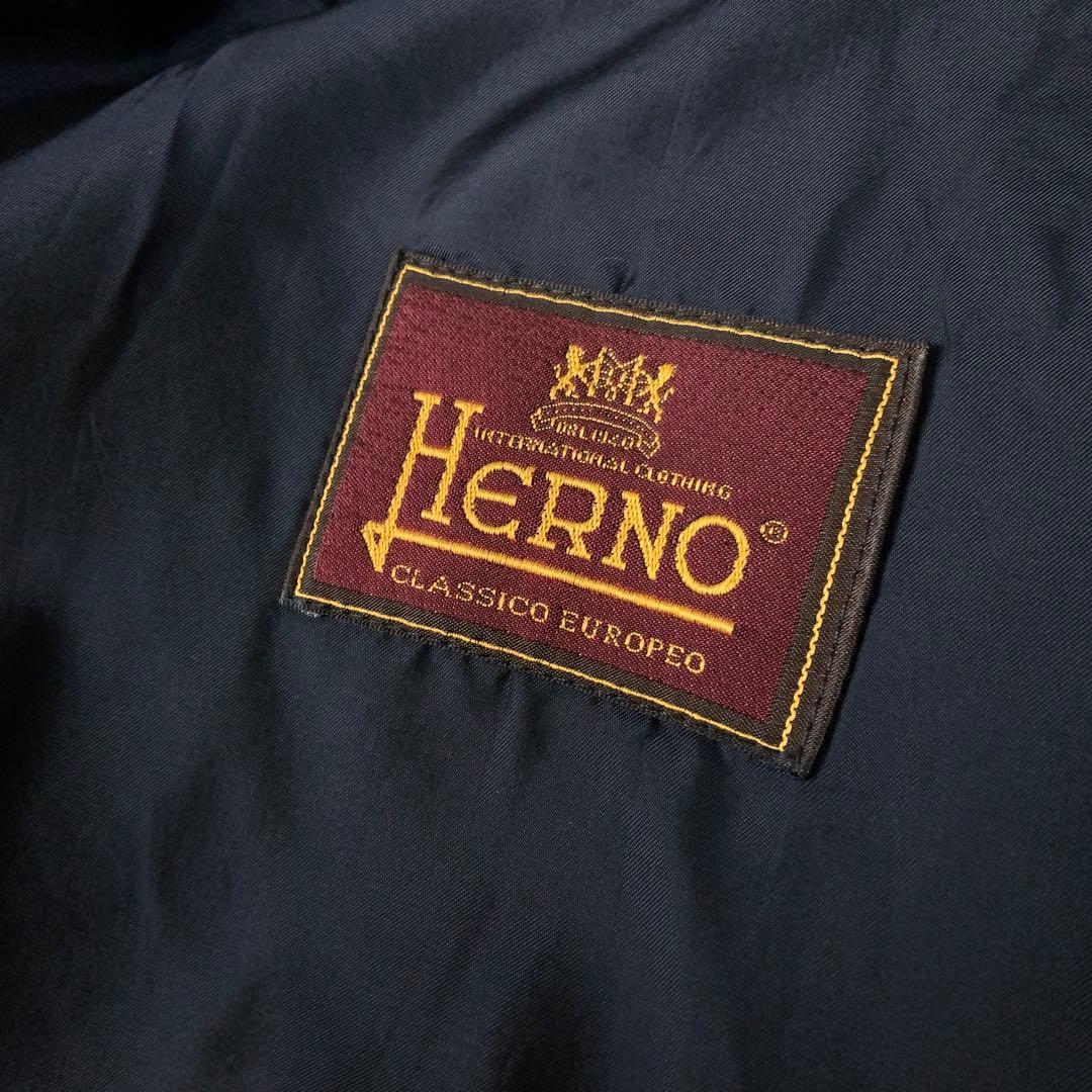 OLD HERNOヘルノ バルカラーコート46ダークネイビー カシミヤ100伊製