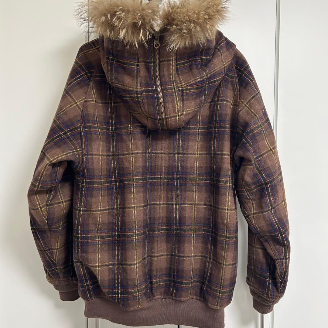 swagger チェック柄 ファーコート アウター