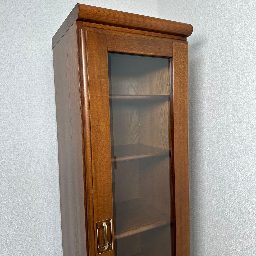 カリモク ガラスキャビネット キュリオケース 飾り棚 本棚 書棚 食器棚 i1※