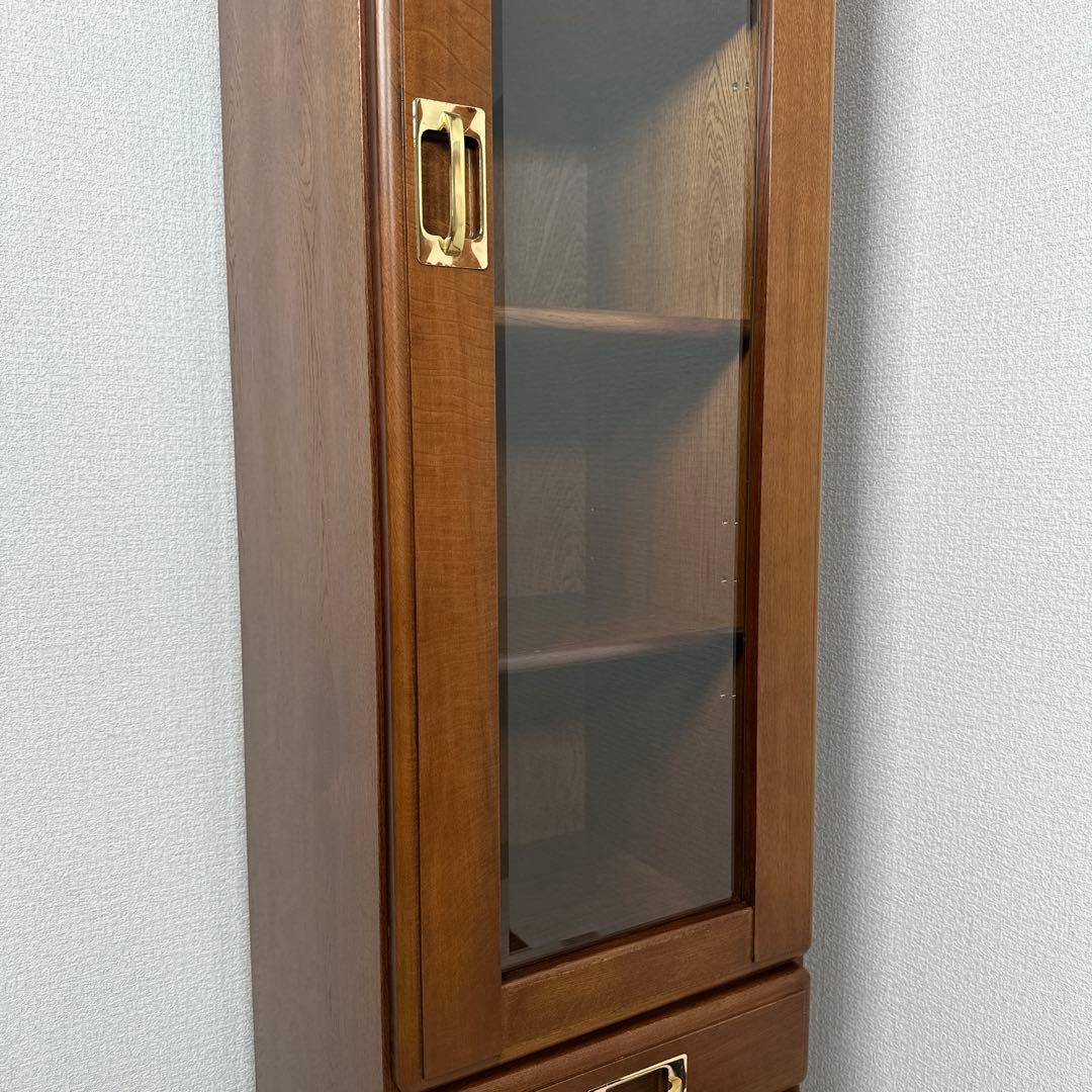 カリモク ガラスキャビネット キュリオケース 飾り棚 本棚 書棚 食器棚 i1※