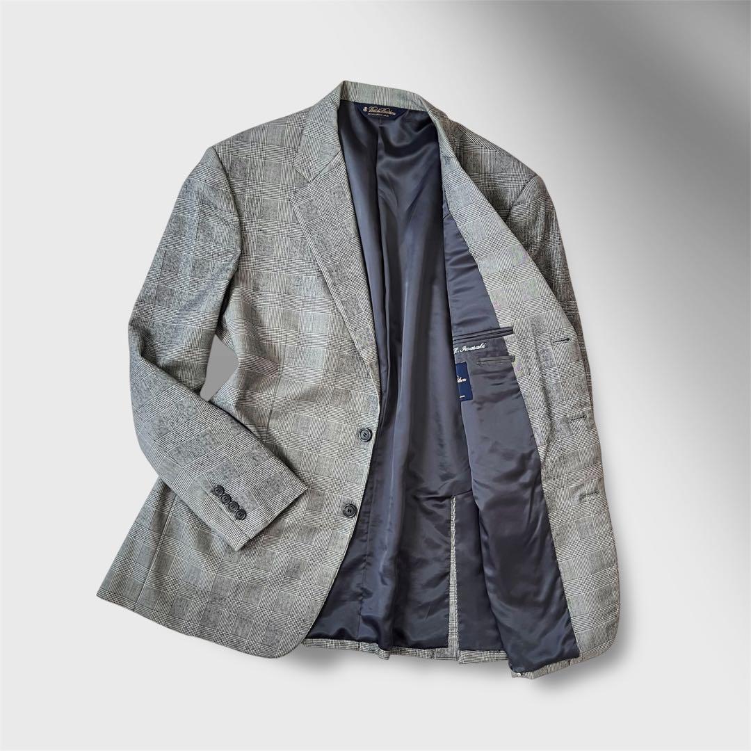 ブルックスブラザーズ テーラードジャケット グレンチェック グレー ウール