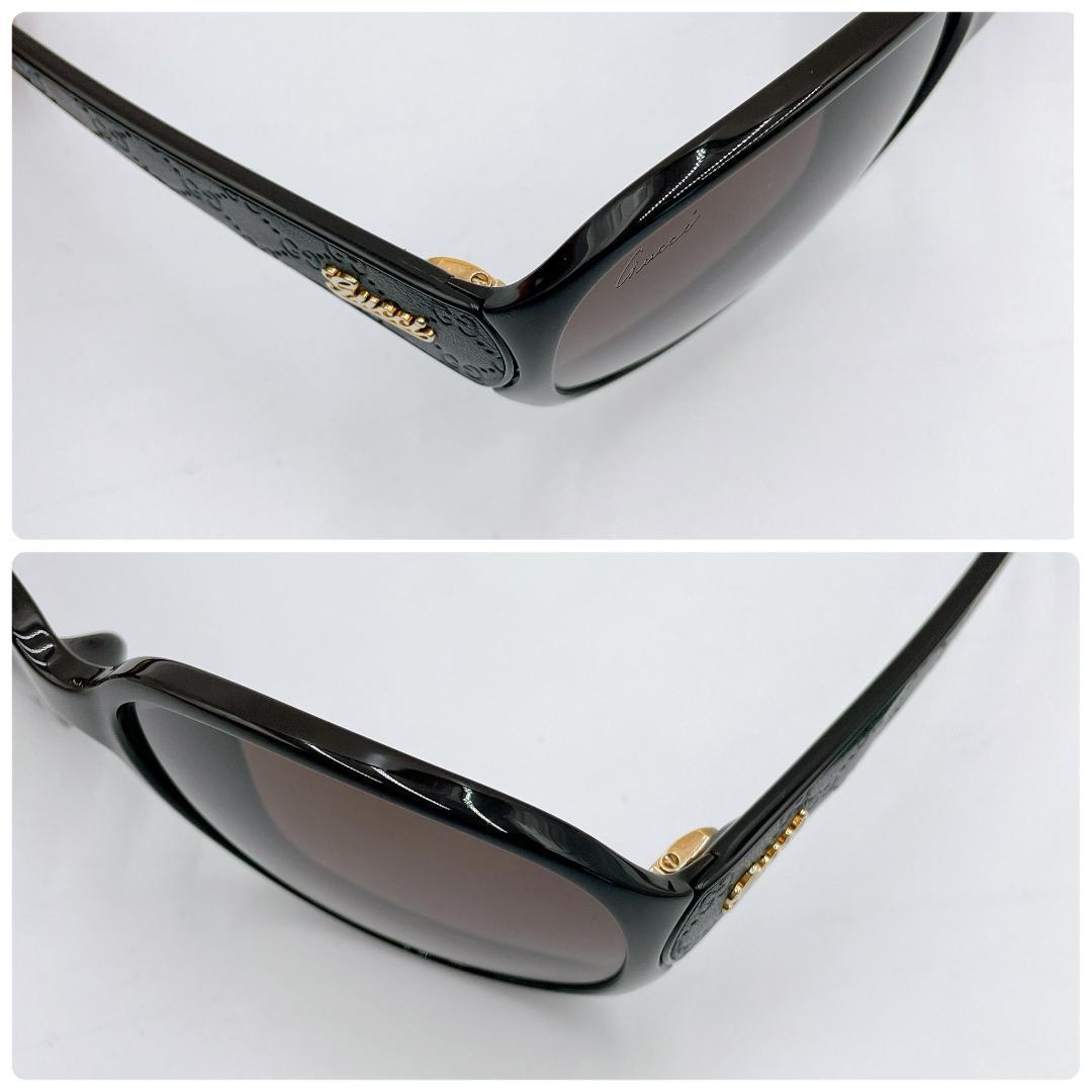 GUCCI サングラス マイクロGG 筆記体ロゴ ブラック ゴールド m536